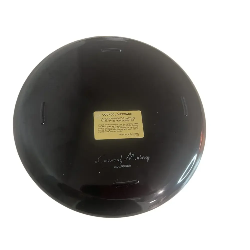 Vintage COUROC Of Monterey Inlaid Herb Round Serving Tray